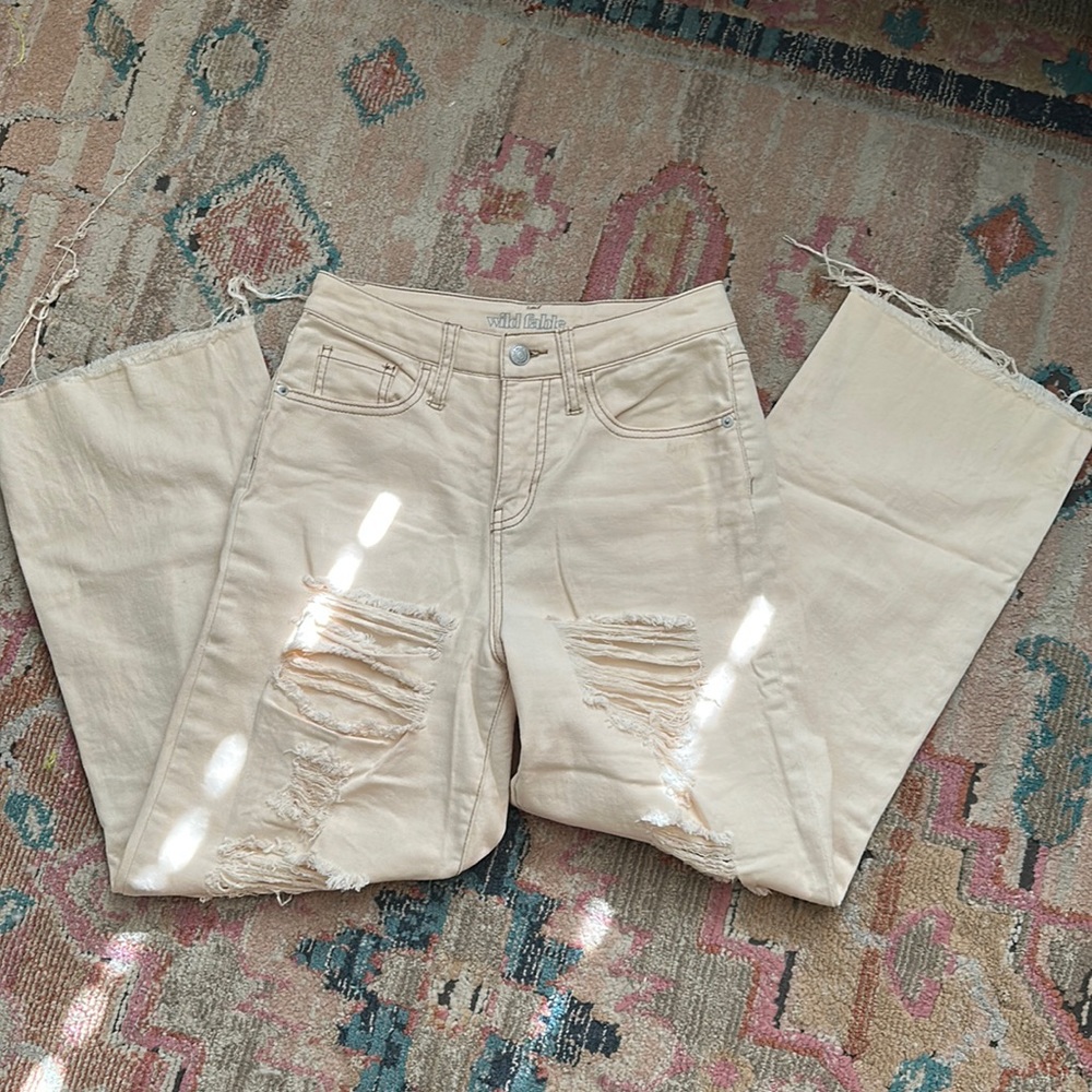 Wild fable wide leg distressed jeans